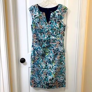 Saks Fifth Avenue Sheath Mini Dress in Blue and Black